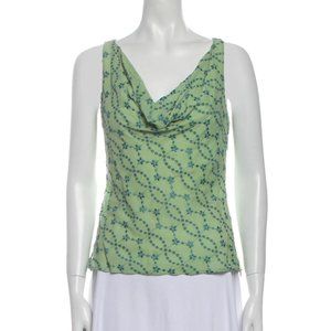 Vintage Valentino embroidered floral cowl neck top